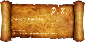 Pencz Karola névjegykártya